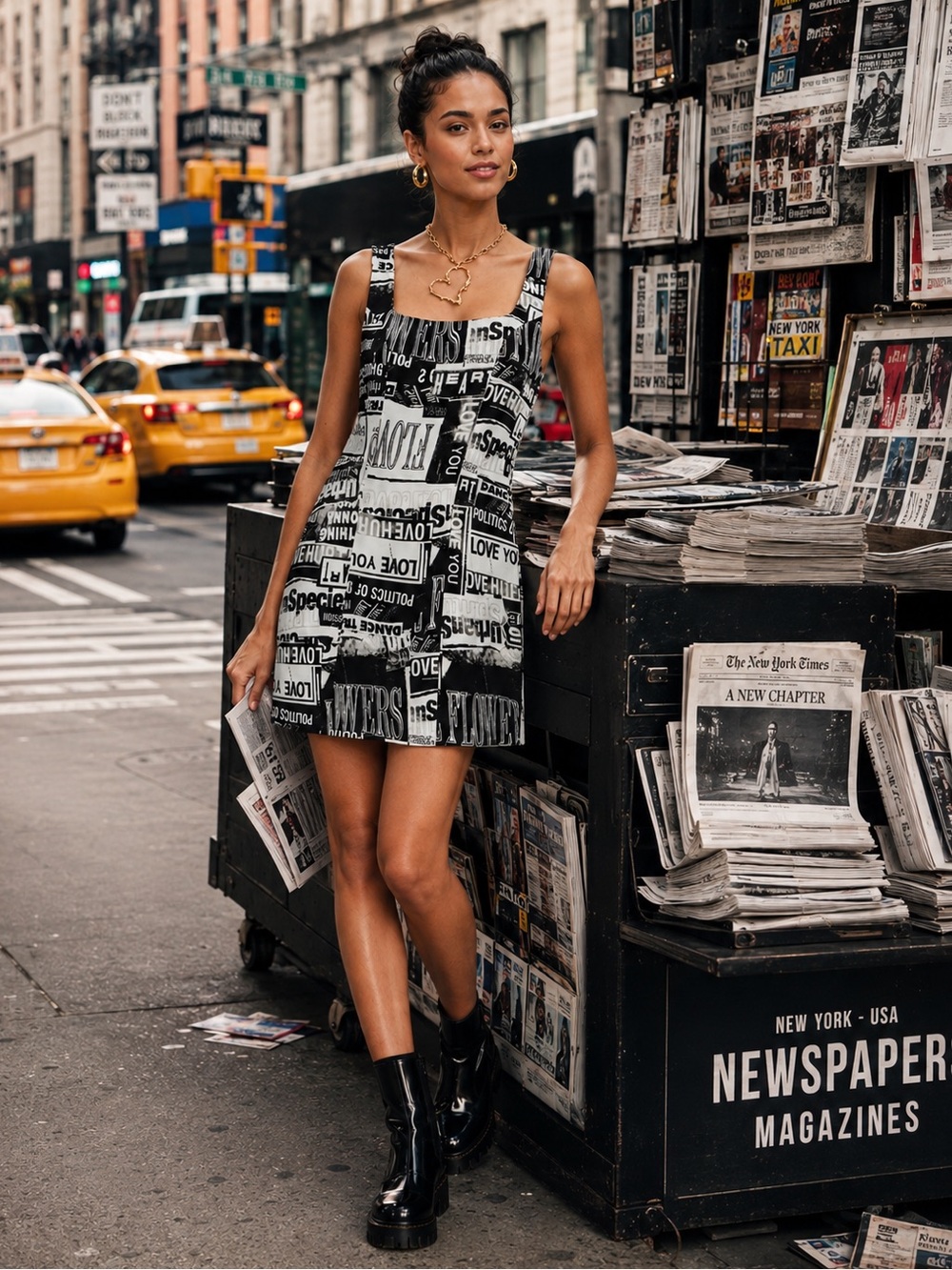 Desigual NWT Short Newspaper Dress Size XS